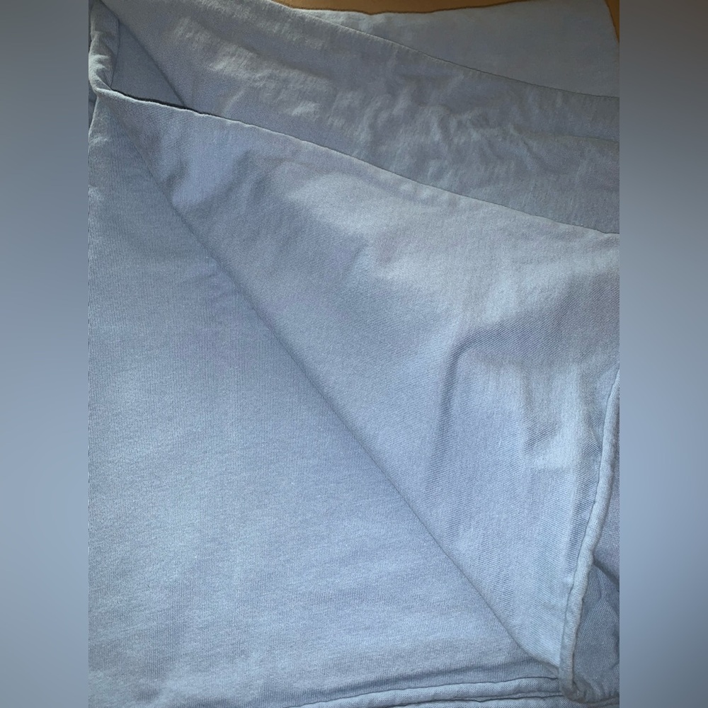 Light blue organic cotton stretch fabric.